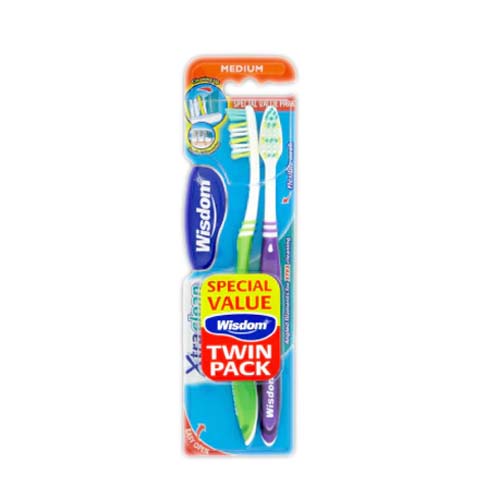 Wisdom Xtra Clean Medium Toothbrush 2pcs